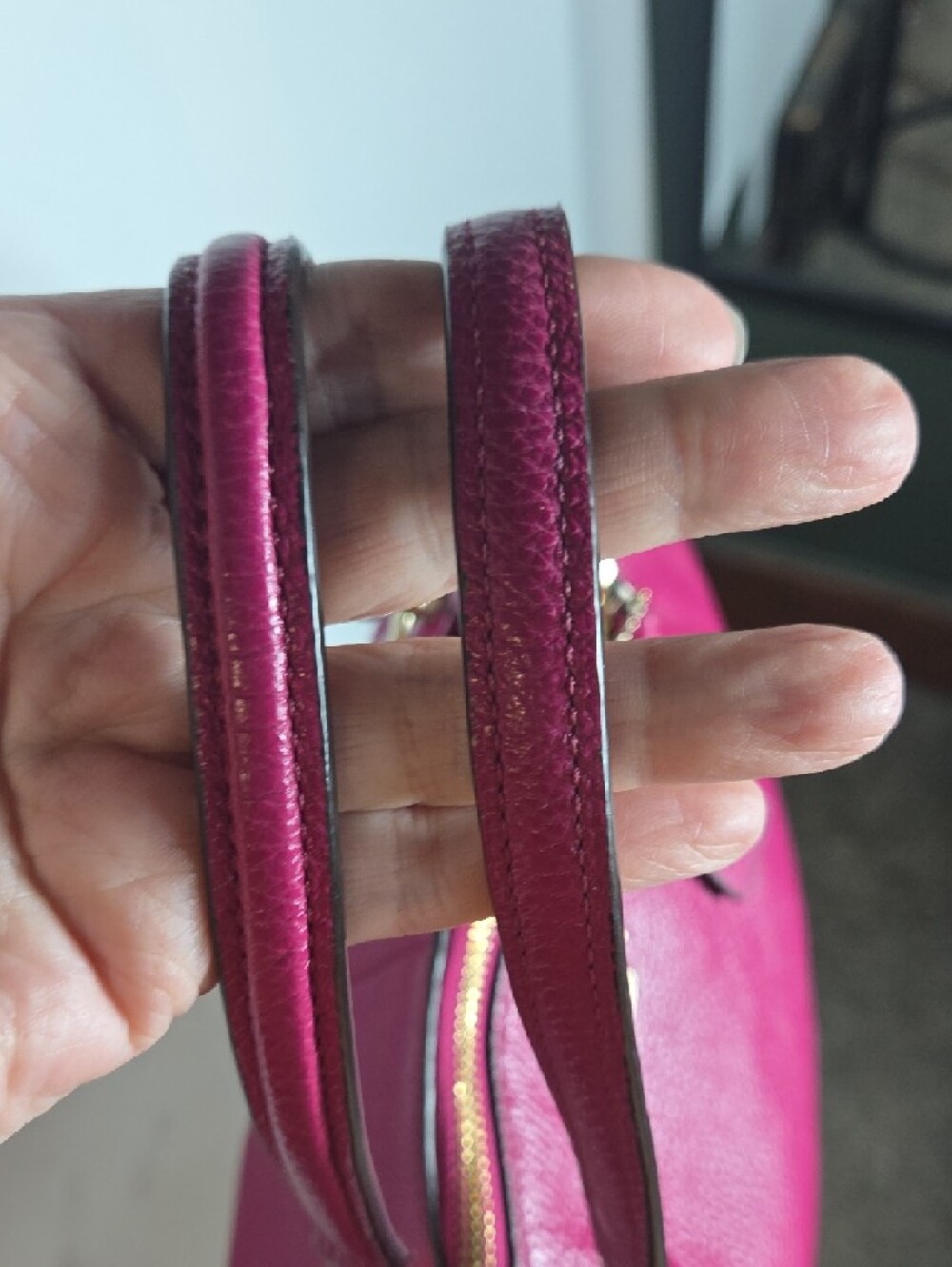 Coach Kelsey Pebbled Leather Satchel - Fuchsia - Picture 6 of 10